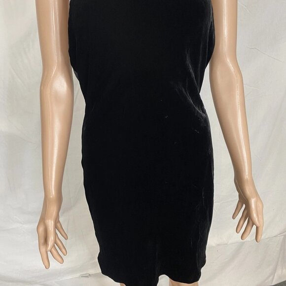 Reformation Women’s Velvet Halter Mini Dress Size S Black — Open Back, Soft - Picture 7 of 9